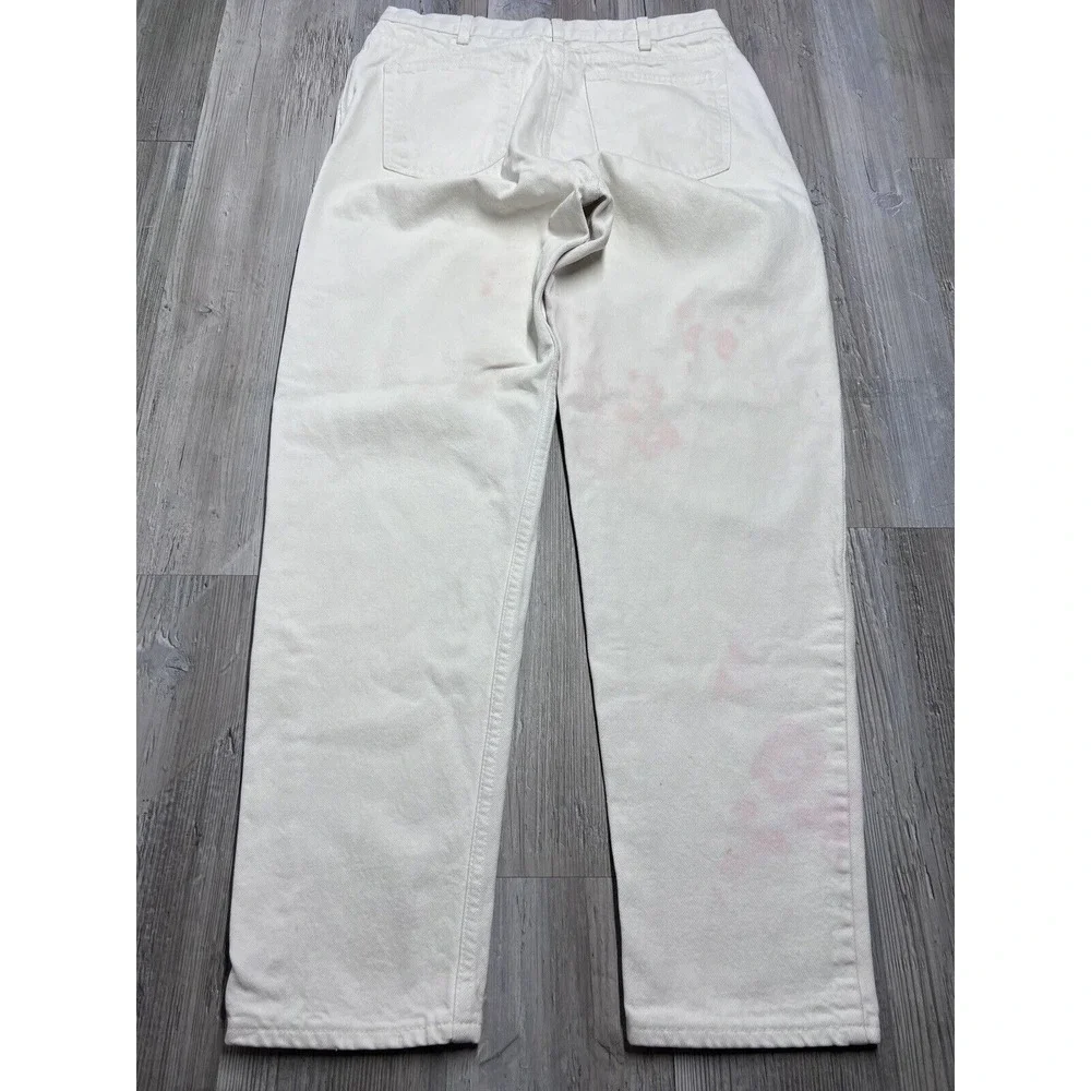 Vintage GAP Womens White Jeans Made In USA 80s 90s Denim Tapered Leg Size 31sx30